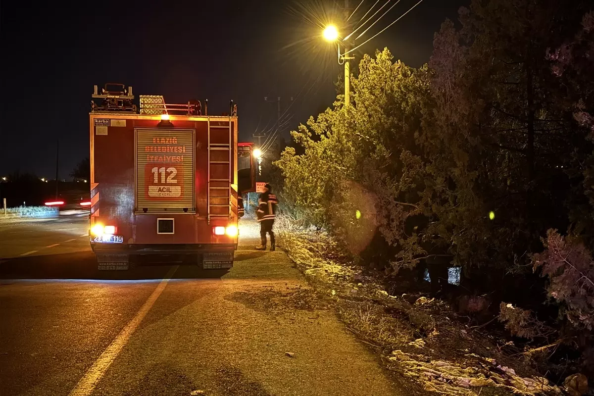 Elazığ’da Ağaçlara Çarpan Otomobilde 4 Yaralı